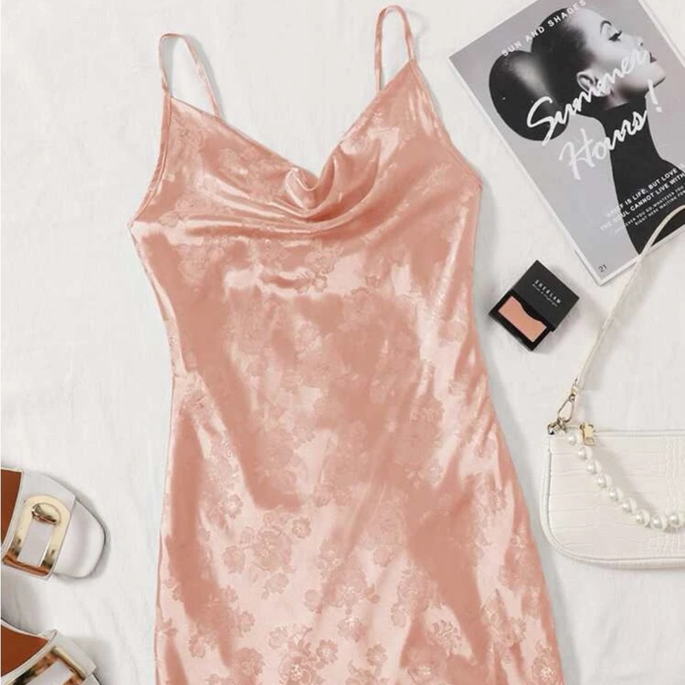 SHEIN Satin Floral Print Cami Dress